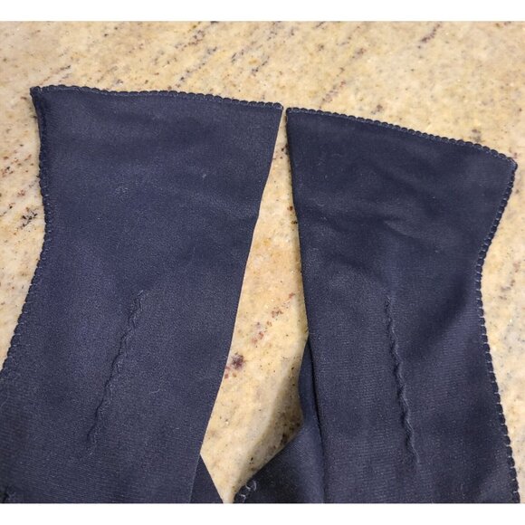 Vintage Size M Blue Nylon Stretch Formal 10.5" Long Gloves Stitching Detail - Picture 4 of 16